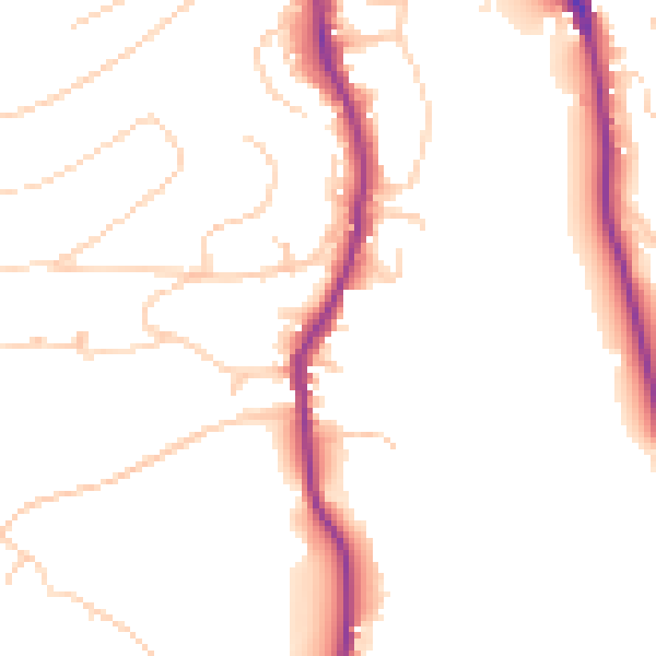 Daytime road noise heatmap for GU2 4DX