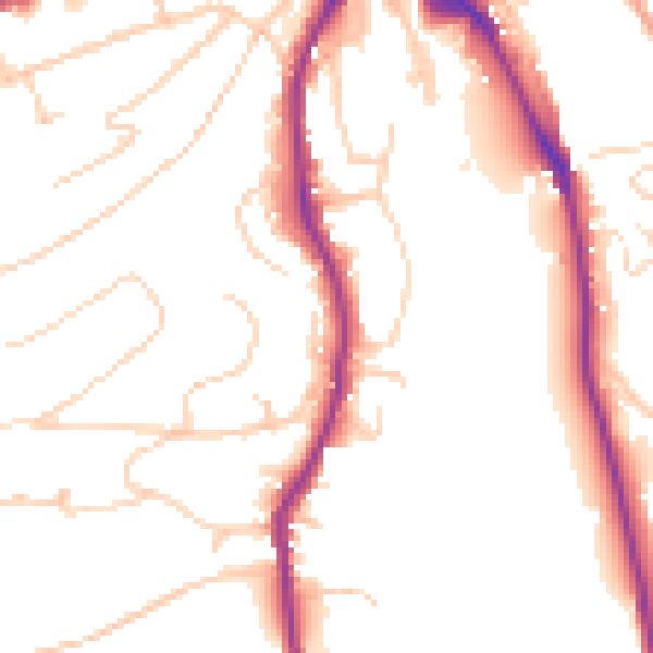 Daytime road noise heatmap for GU2 4EA