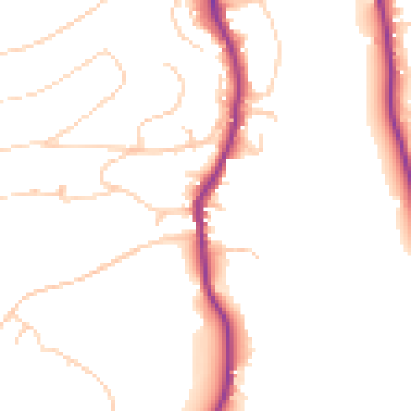 Daytime road noise heatmap for GU2 4EB