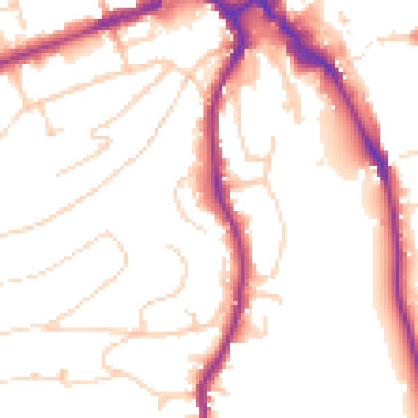 Daytime road noise heatmap for GU2 4EJ