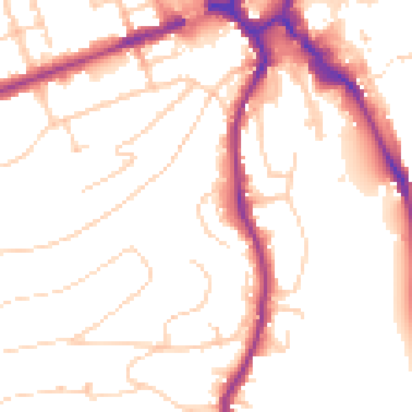 Daytime road noise heatmap for GU2 4EL