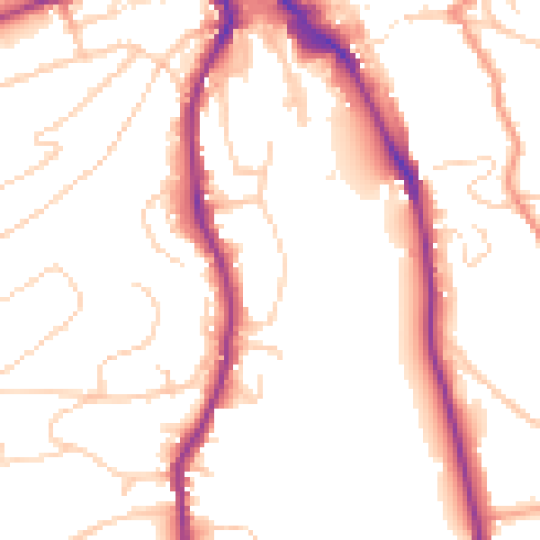 Daytime road noise heatmap for GU2 4EP