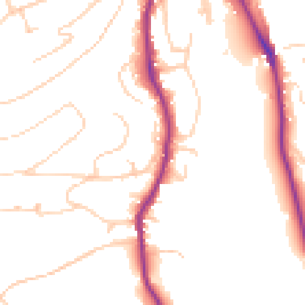 Daytime road noise heatmap for GU2 4ER
