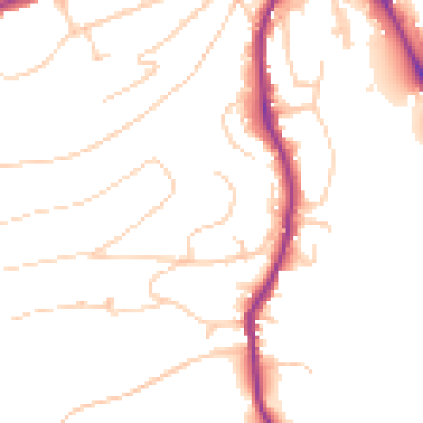 Daytime road noise heatmap for GU2 4ES