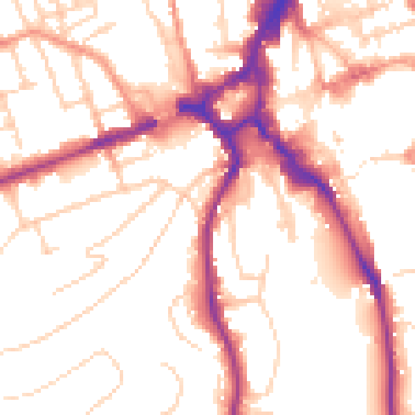 Daytime road noise heatmap for GU2 4HY