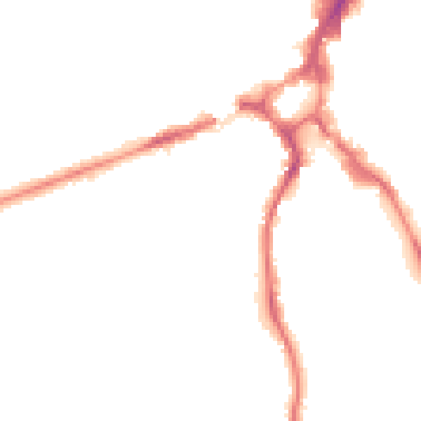 Night-time road noise heatmap for GU2 4JF
