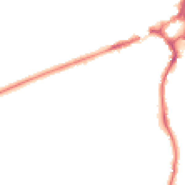 Night-time road noise heatmap for GU2 4LL
