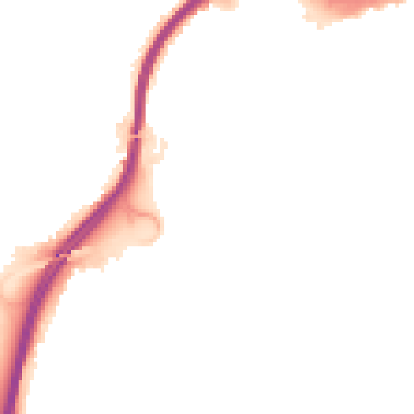 Night-time road noise heatmap for GU2 7JL