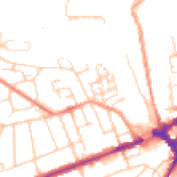 Daytime road noise heatmap for GU2 7NH
