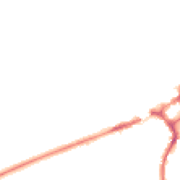 Night-time road noise heatmap for GU2 7NW
