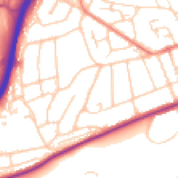 Daytime road noise heatmap for GU2 7PJ
