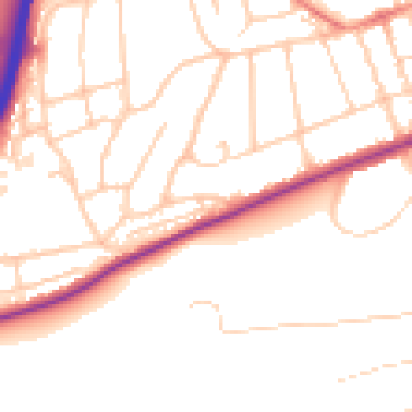 Daytime road noise heatmap for GU2 7PQ