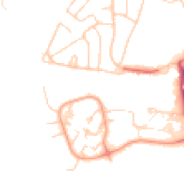 Daytime road noise heatmap for GU2 7QB