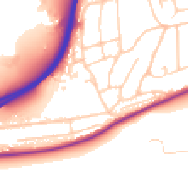 Daytime road noise heatmap for GU2 7QW