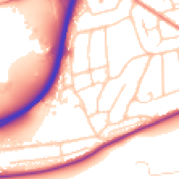 Daytime road noise heatmap for GU2 7QY