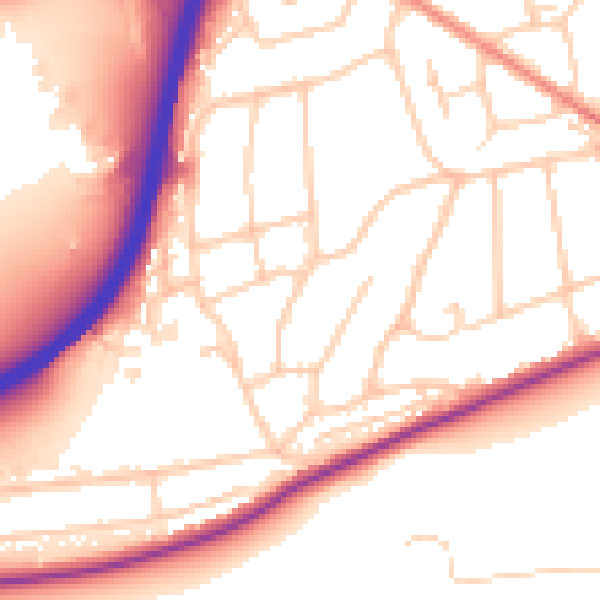 Daytime road noise heatmap for GU2 7RA