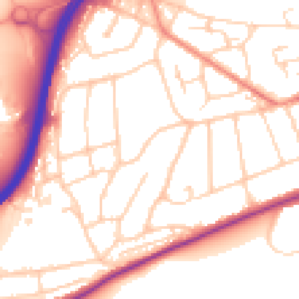 Daytime road noise heatmap for GU2 7RB