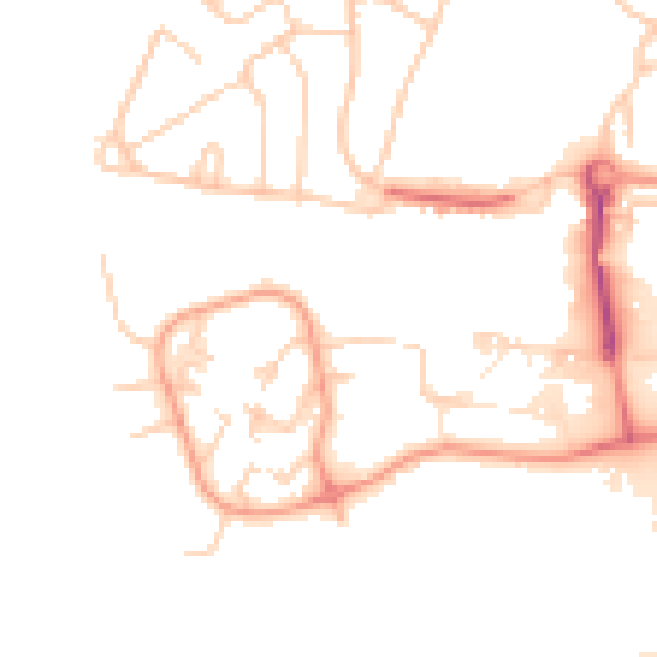 Daytime road noise heatmap for GU2 7RF