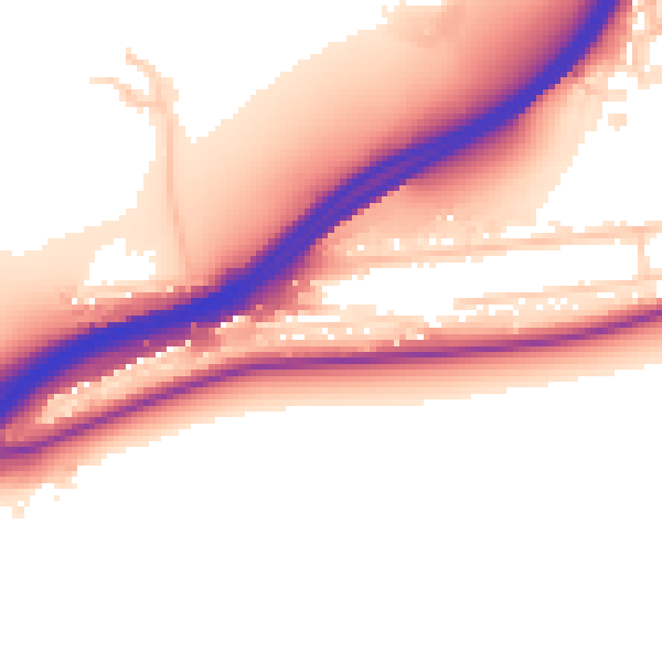 Daytime road noise heatmap for GU2 7RS