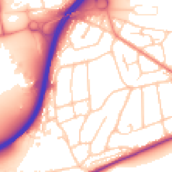 Daytime road noise heatmap for GU2 7SW