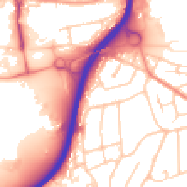Daytime road noise heatmap for GU2 7SY