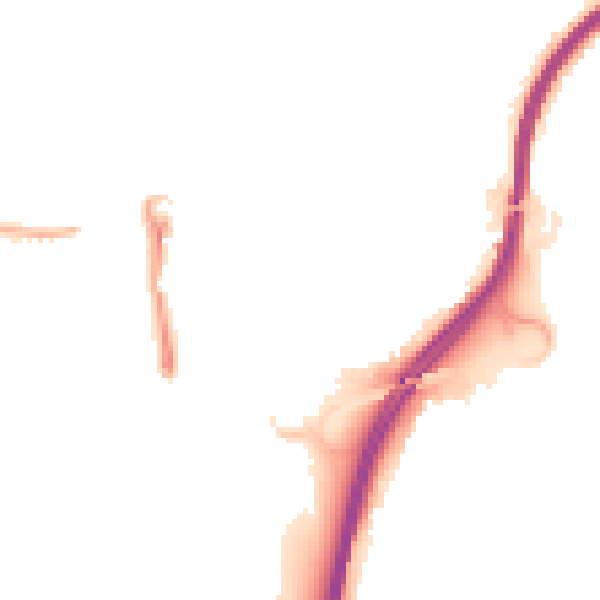 Night-time road noise heatmap for GU2 7XA