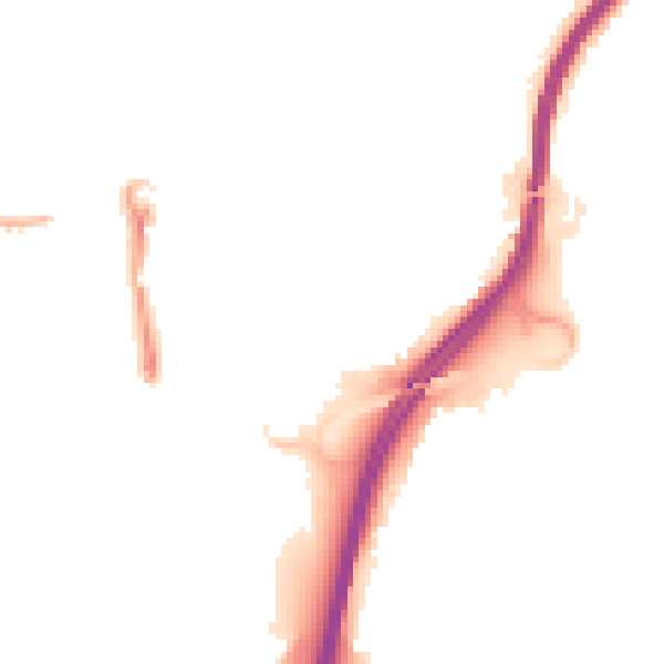 Night-time road noise heatmap for GU2 7XB
