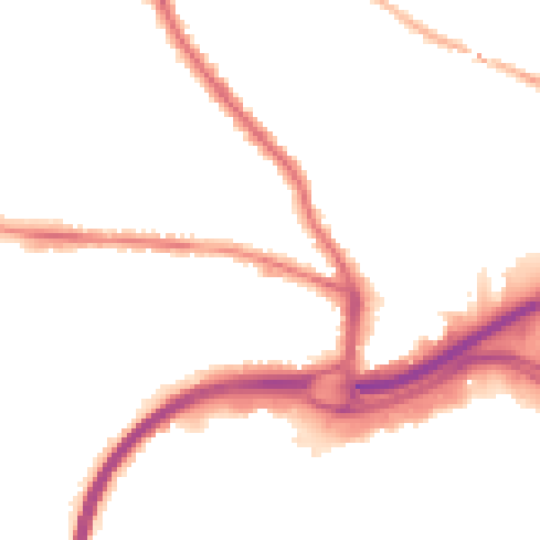 Night-time road noise heatmap for GU2 8AE