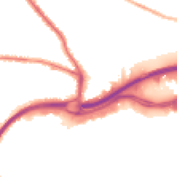 Night-time road noise heatmap for GU2 8AX