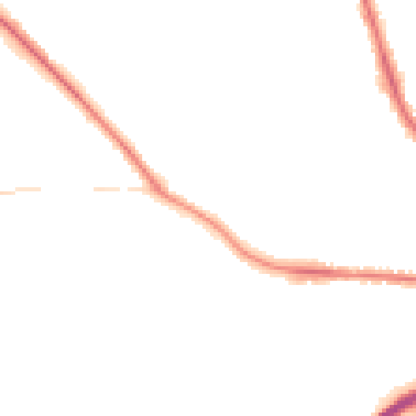 Night-time road noise heatmap for GU2 8BL