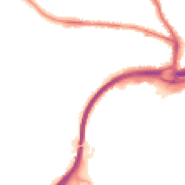 Night-time road noise heatmap for GU2 8BU
