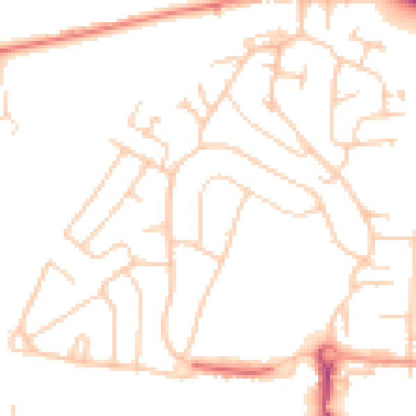 Daytime road noise heatmap for GU2 8LJ