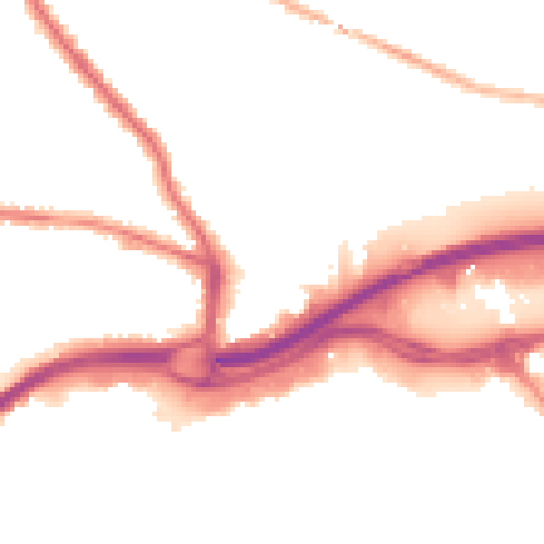 Night-time road noise heatmap for GU2 9AB