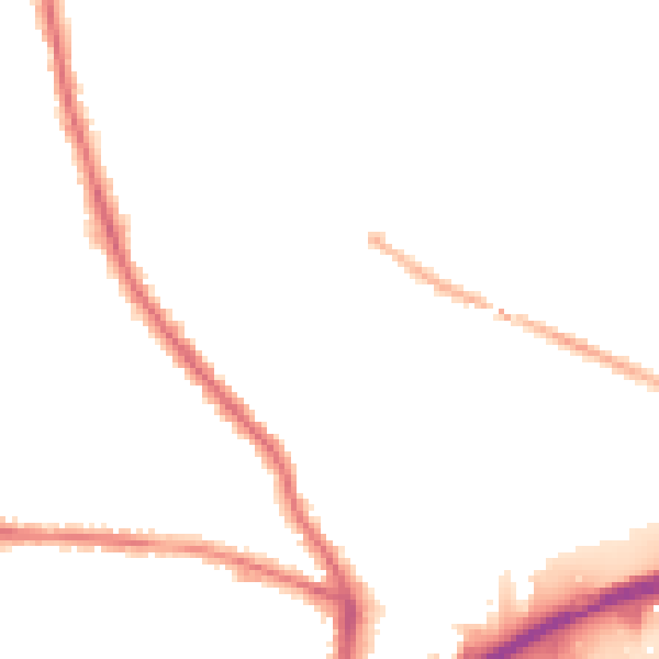 Night-time road noise heatmap for GU2 9LH