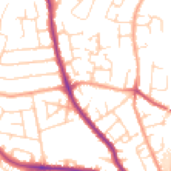 Daytime road noise heatmap for GU2 9LR