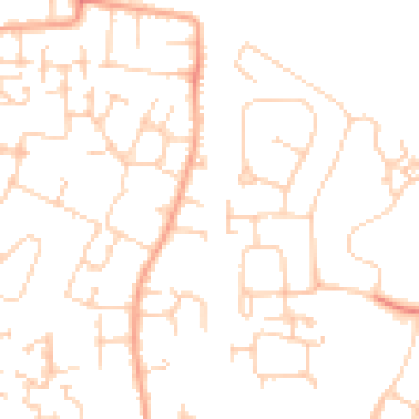 Daytime road noise heatmap for GU2 9QN
