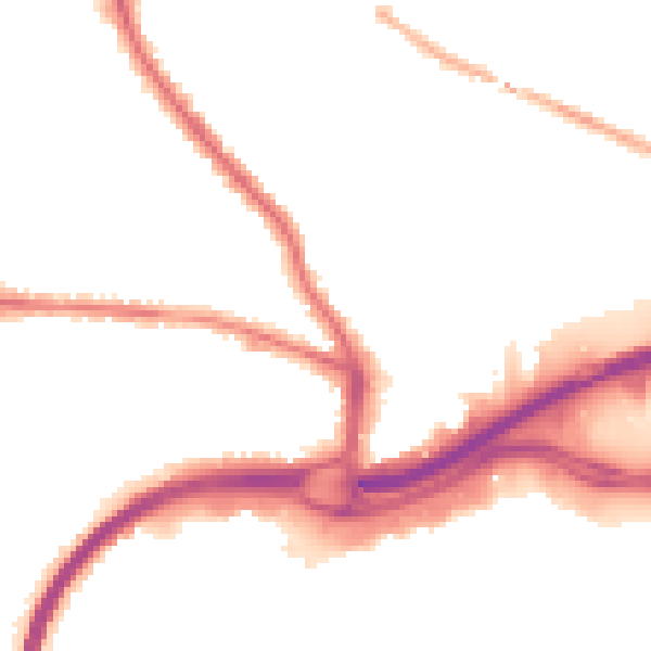 Night-time road noise heatmap for GU2 9RW