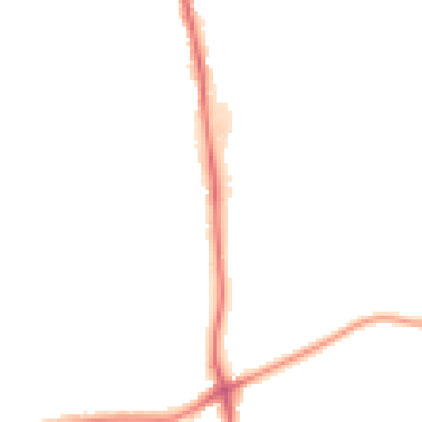 Night-time road noise heatmap for GU21 2BB