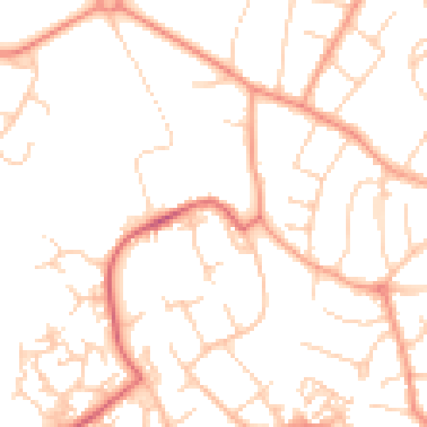 Daytime road noise heatmap for GU21 3AA
