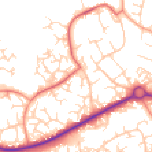 Daytime road noise heatmap for GU21 3DA