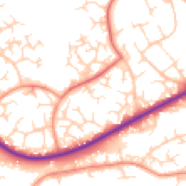 Daytime road noise heatmap for GU21 3DD