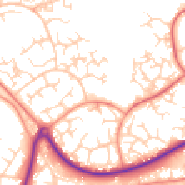 Daytime road noise heatmap for GU21 3NE