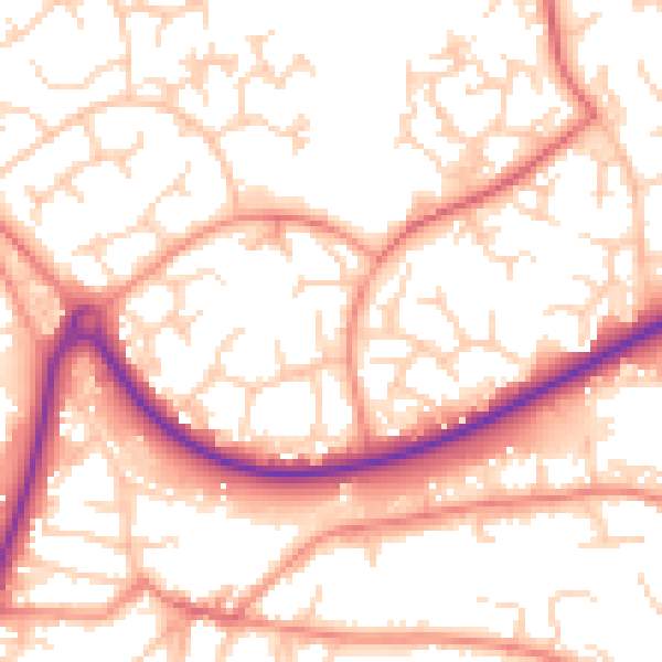 Daytime road noise heatmap for GU21 3PF
