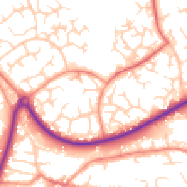 Daytime road noise heatmap for GU21 3PP