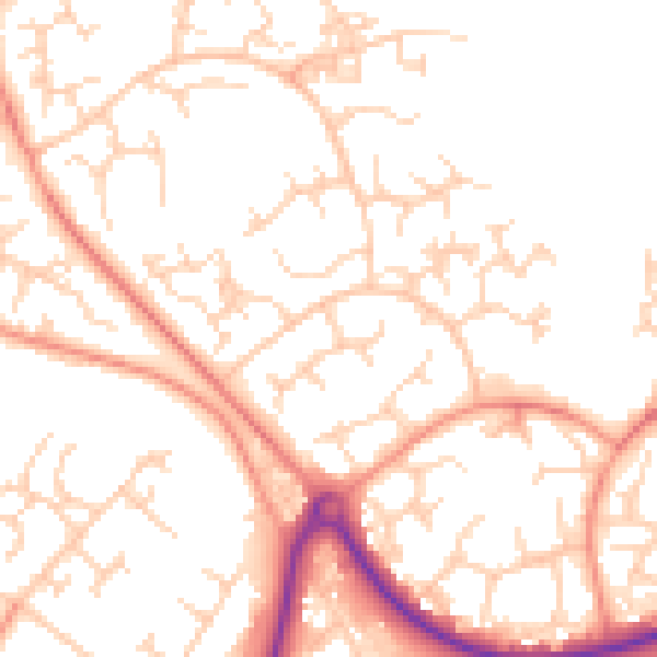Daytime road noise heatmap for GU21 3QF