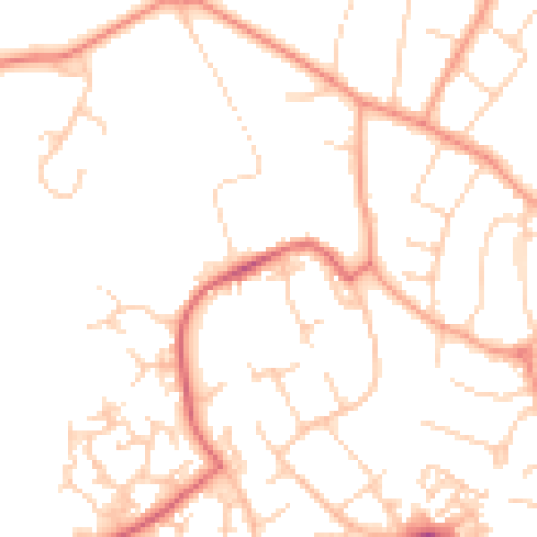 Daytime road noise heatmap for GU21 3TB