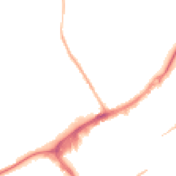 Night-time road noise heatmap for GU21 4AL