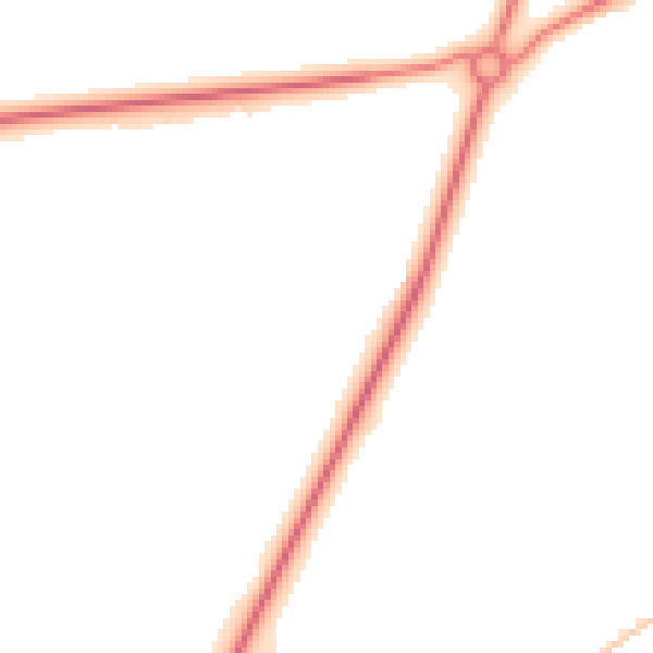 Night-time road noise heatmap for GU21 4ED