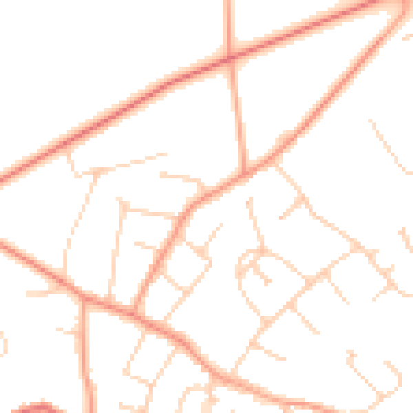 Daytime road noise heatmap for GU21 4JW
