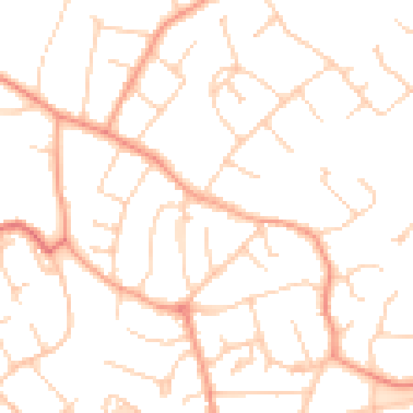 Daytime road noise heatmap for GU21 4SZ